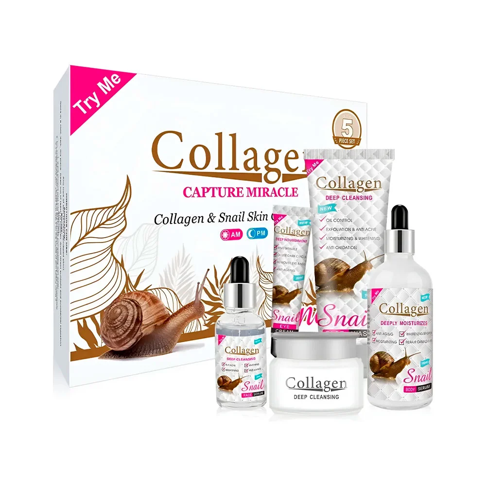 Set 5en1 para el cuidado facial, colágeno y baba de caracol para piel…