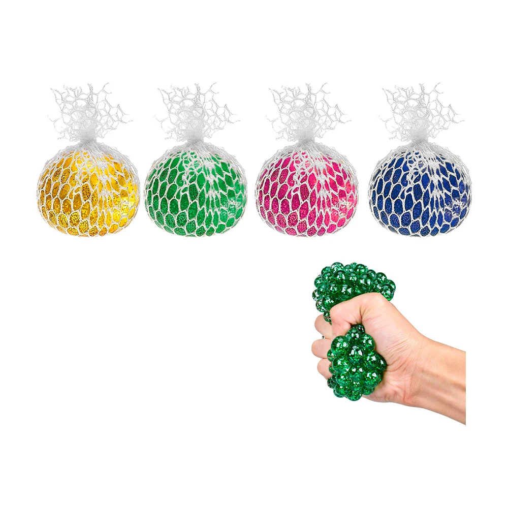 1pza Pelota antiestrés con red, variedad de colores ptq-74b / X198