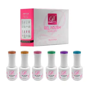 Set de 6 gel polish pandora con textura de peluche, 15 ml, soak-off, …