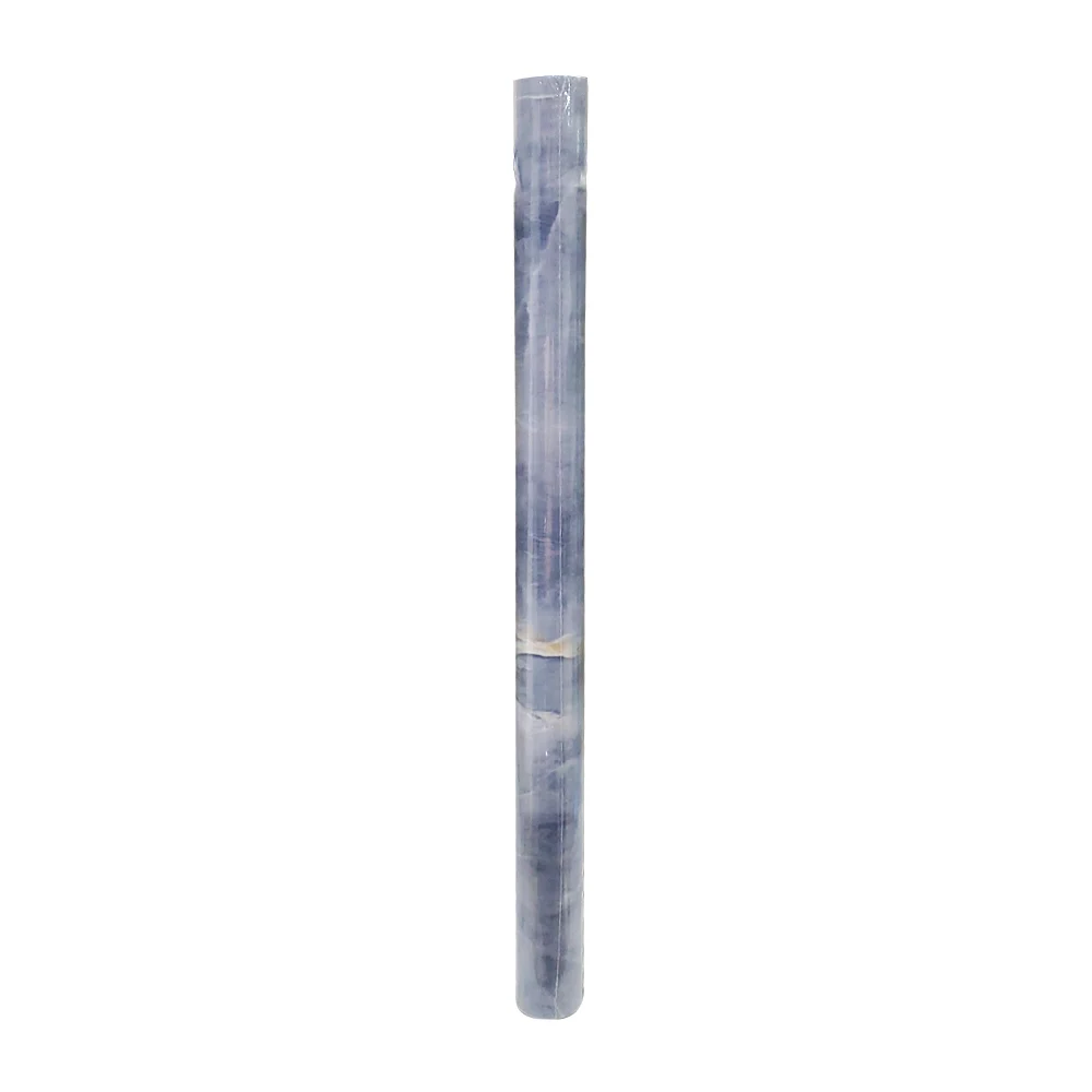 Rollo de papel tapiz con diseño marmoleado en tono azul y 60cm de ancho