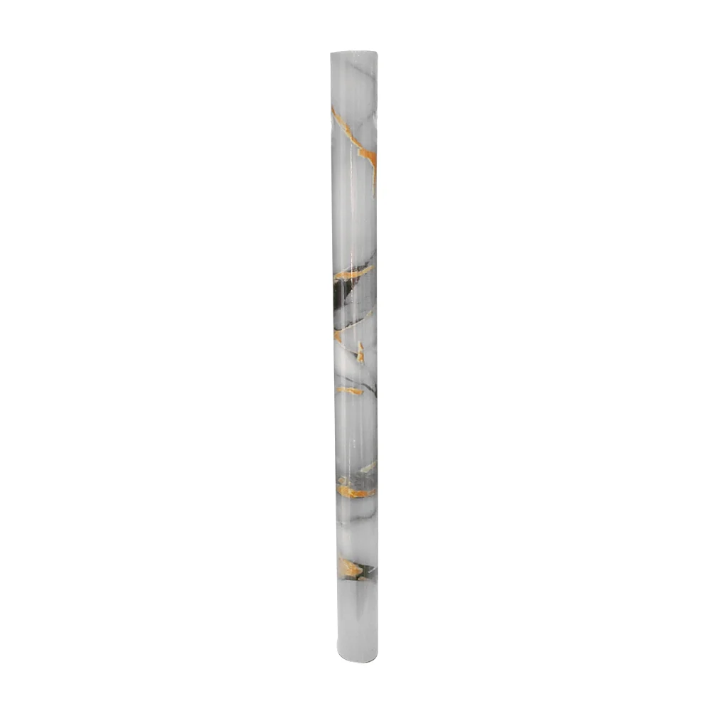 Rollo de papel tapiz con diseño marmoleado gris con tono dorado y 60c…