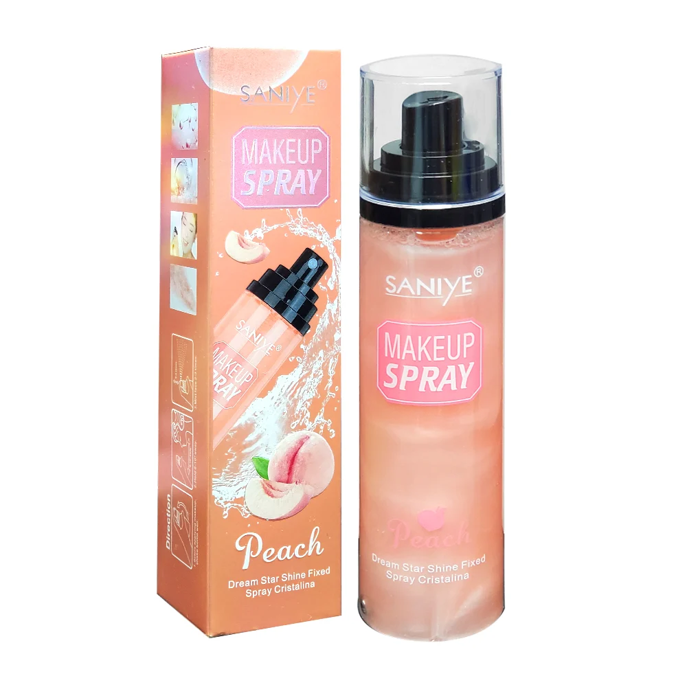 Spray fijador de maquillaje, aroma a durazno, con acabado luminoso, 1…