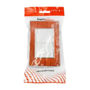 Placa sencilla estilo madera con 2 apagadores en color blanco / sa130…