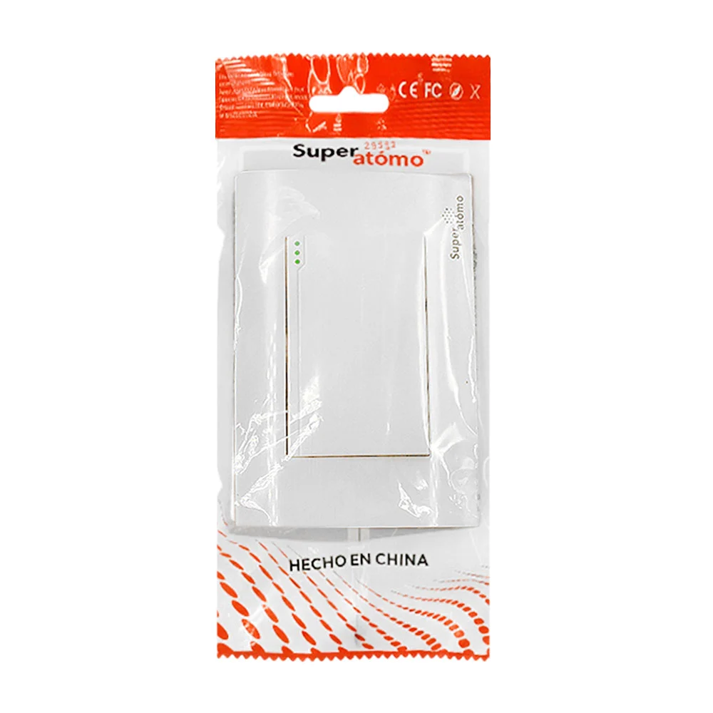 Placa de plástico resistente en color blanco con 1 apagador sencillo …