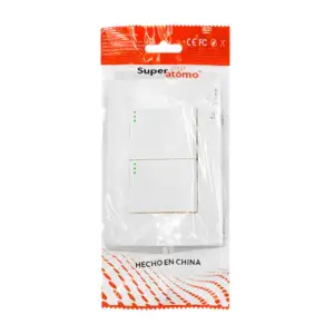 Placa de plástico resistente en color blanco con 2 apagadores / sa130…