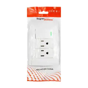 Placa de plástico resistente en color blanco de 1 apagador y 1 contac…