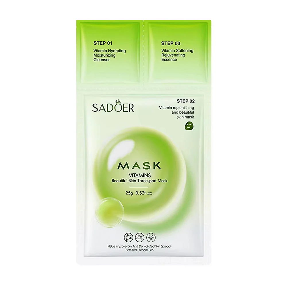 Mascarilla facial sadoer reparadora de 3 pasos con extracto de vitami…