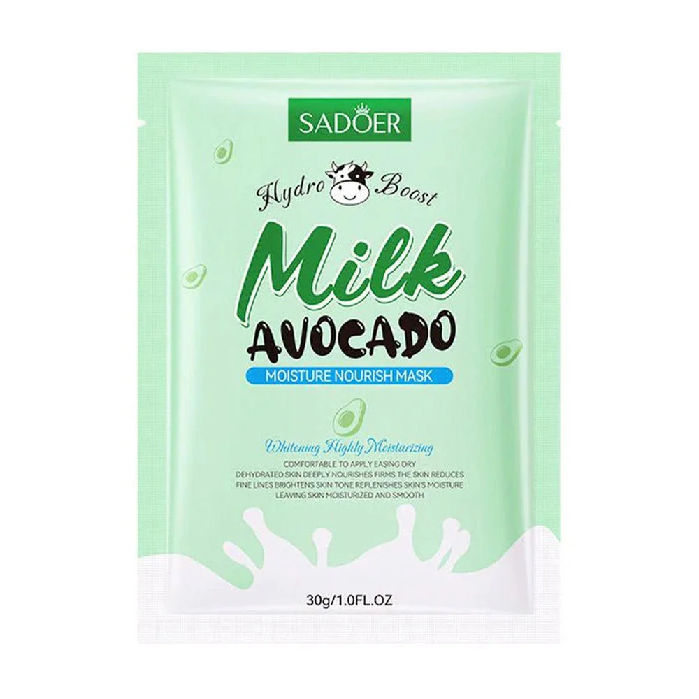 1pz mascarilla hidratante con leche y aguacate para blanquear y limpi…