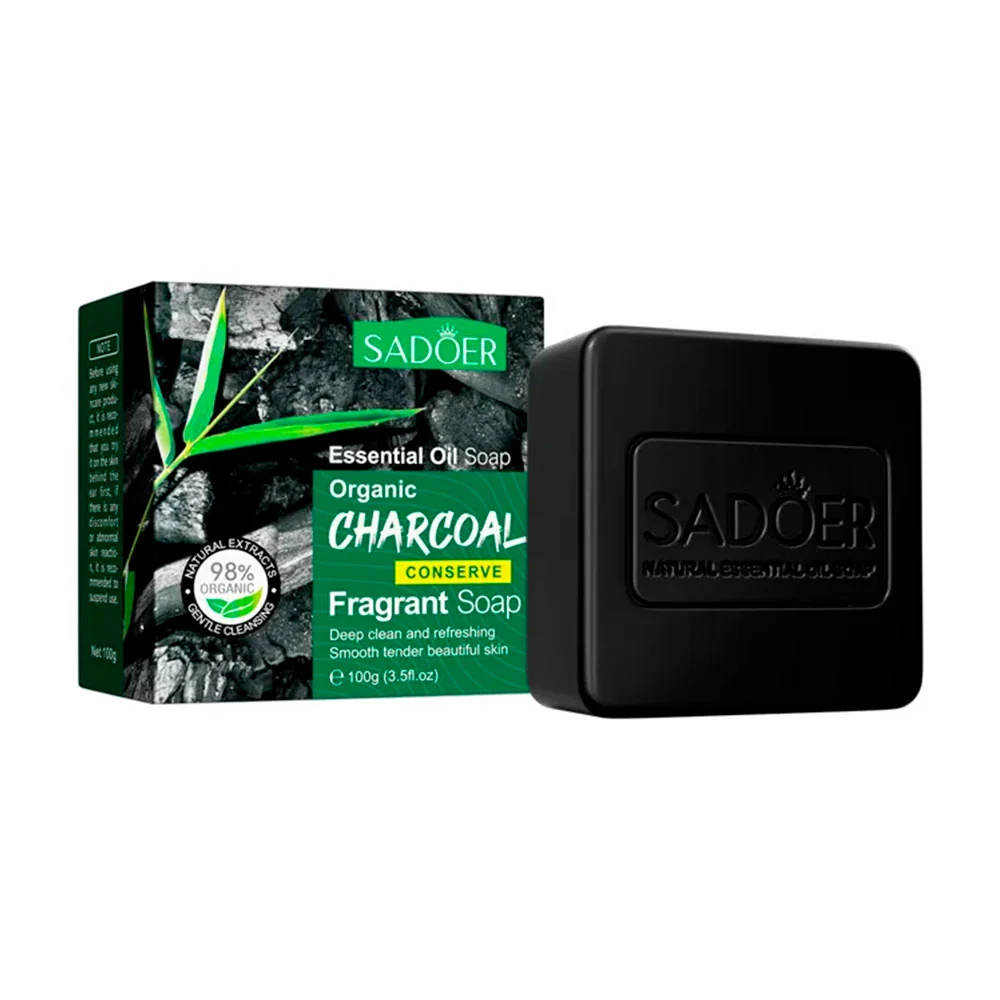 Jabón corporal sadoer con extracto de carbón activado, 100g / charcoa…
