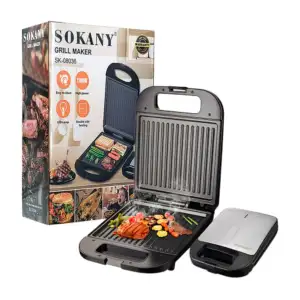 Parrilla tostadora eléctrica sokany con calentamiento de doble cara, …