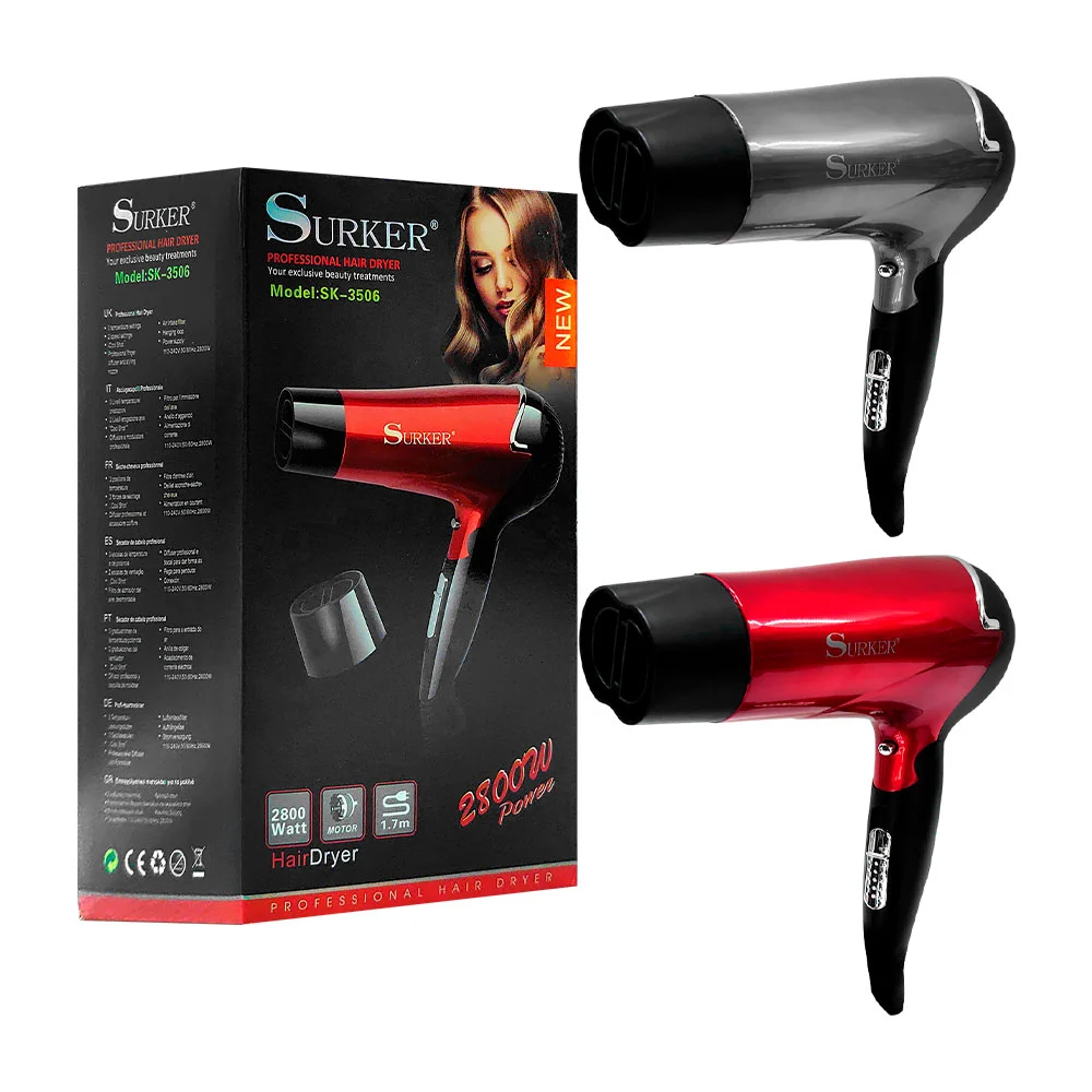 Secadora surker con cabezal intercambiable para el cabello, 2800w / s…