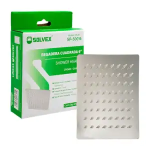 Regadera cuadrada de 6in cromada, acero inoxidable de alta resitencia…