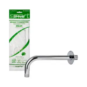 Brazo y chapetón cromado solvex de acero inoxidable para regadera, 30…