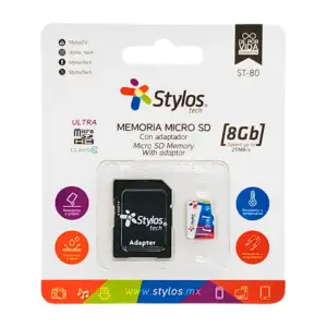 Memoria stylos sd 8gb clase 10 + adaptador / stmsd81b
