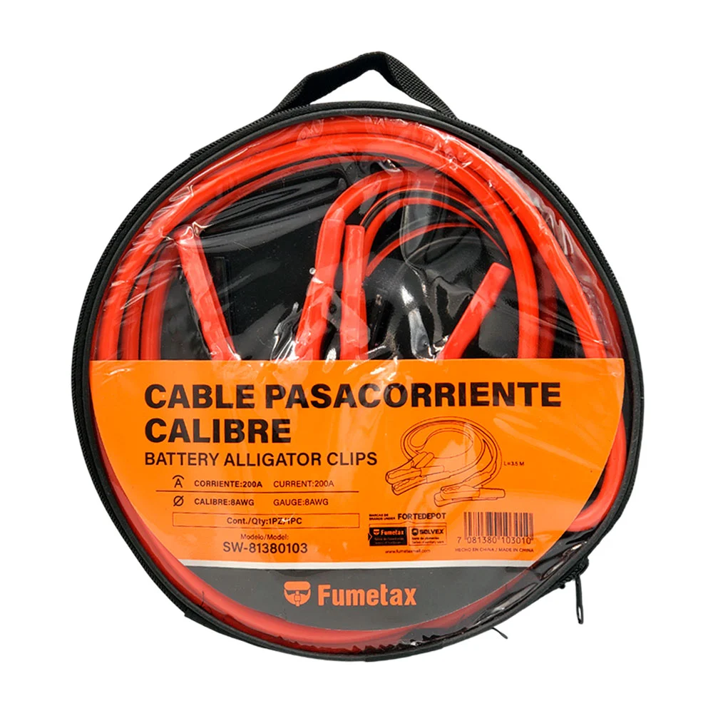 Cable pasa corriente, 3.5m de largo, corriente 200a y calibre 8awg / …