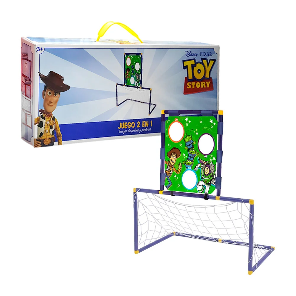 Juego montable 2 en 1 con portería y lanza pelotas de toy story