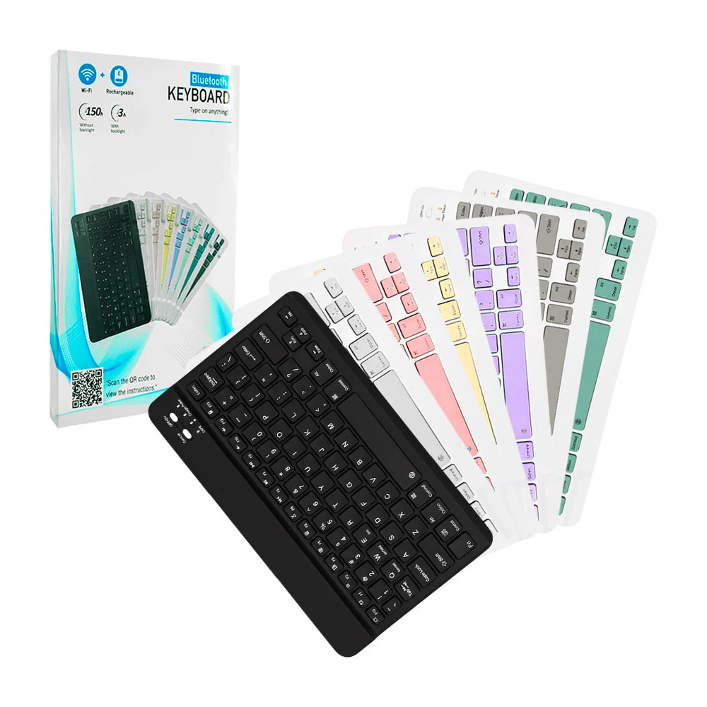 Teclado recargable bluetooth de 10 pulgadas, variedad de colores / te…