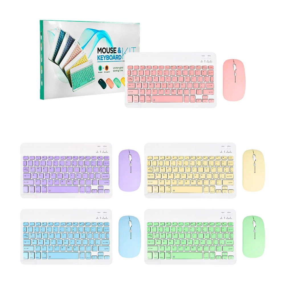 Combo teclado y mouse inalámbrico, 10in recargable, variedad de color…