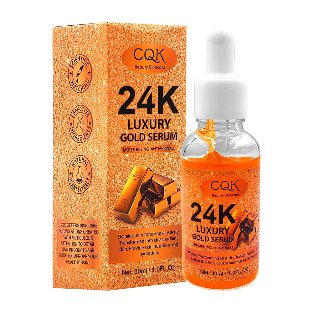 1pza Suero facial cqk hidratante anti arrugas 24k gold, 30ml / cqk-18…