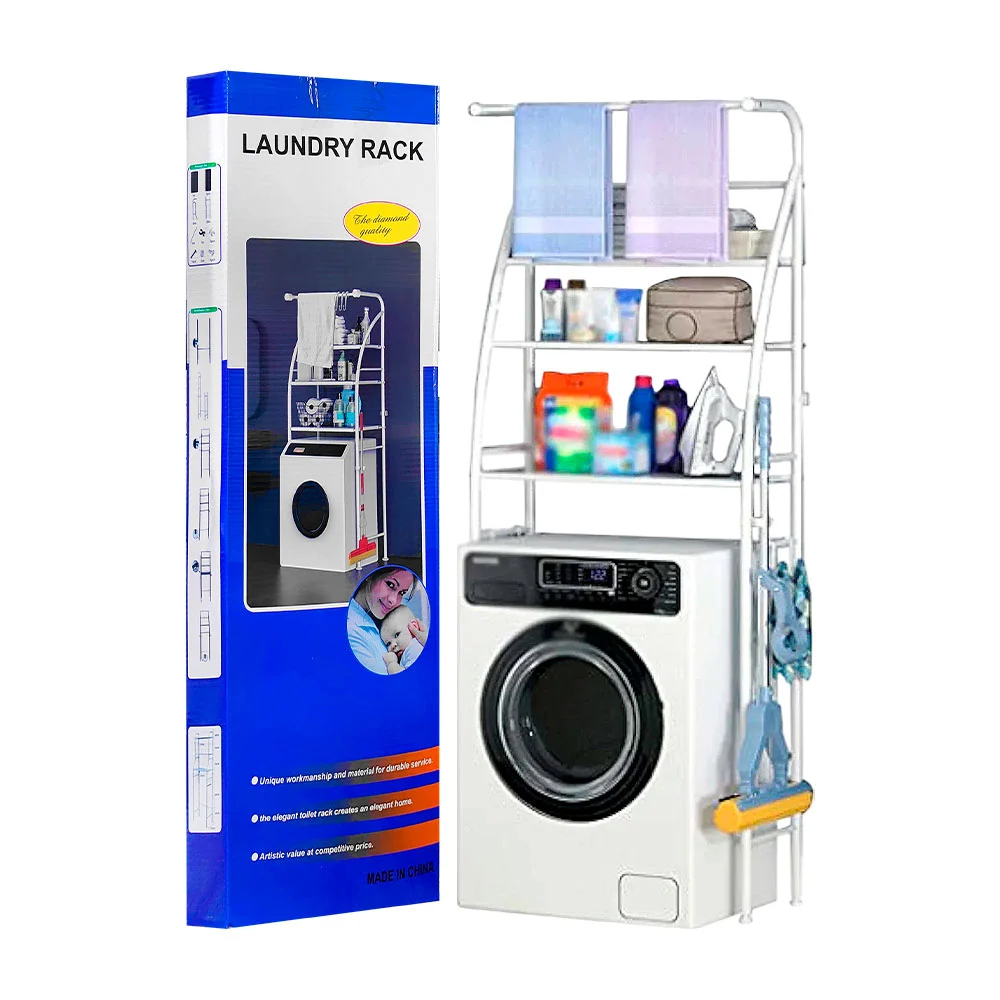 Organizador multifuncional metálico laundry rack de 3 niveles, varios…