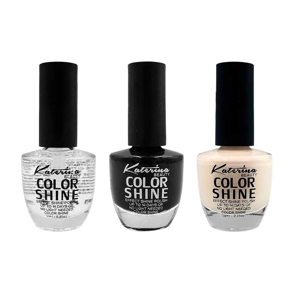 1 pza esmalte color shine, tono blanco, negro o transparente de 16 ml…