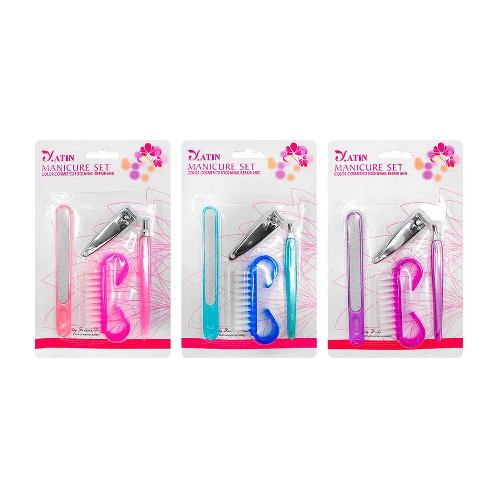 Set de manicura y.atin con cepillo, cortaúñas lima y pinzas, variedad…