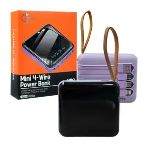 Mini power bank yisen con 4 salidas y lámpara de emergencia + correa