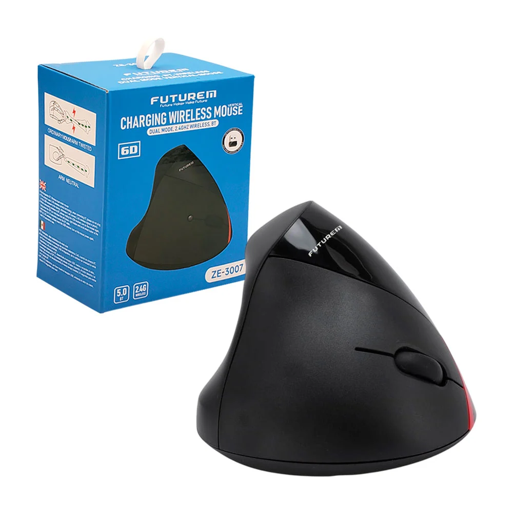Mouse inalámbrico vertical con diseño ergonómico con modo dual