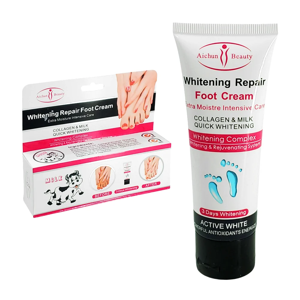 Crema blanqueadora con extracto de leche y colágeno para los pies, 10…