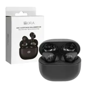 Audífonos inalámbricos bluetooth 1 hora en color negro + estuche de c…