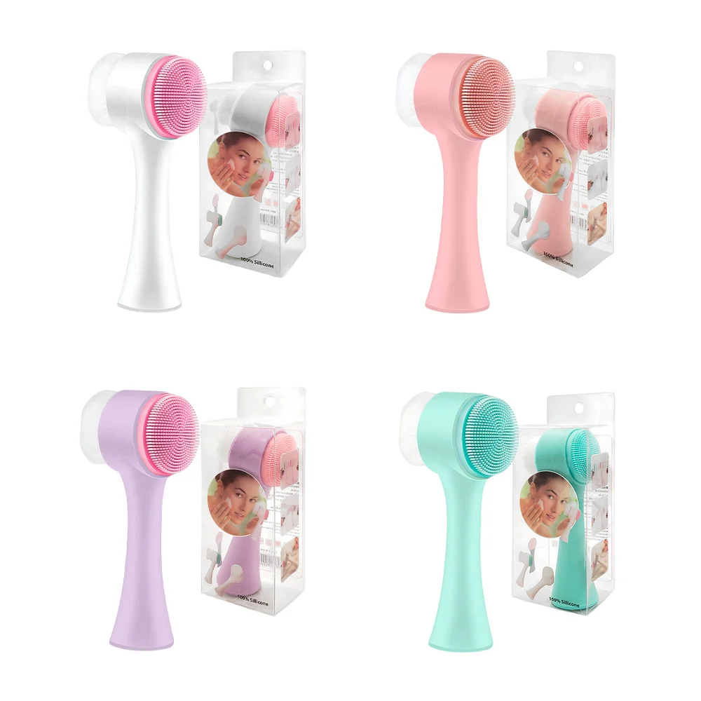 Cepillo limpiador facial de silicón 2en1, variedad de colores / b019 …