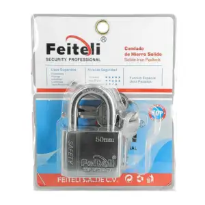 Candado 50mm de hierro sólido, gancho medio de alta seguridad + juego…