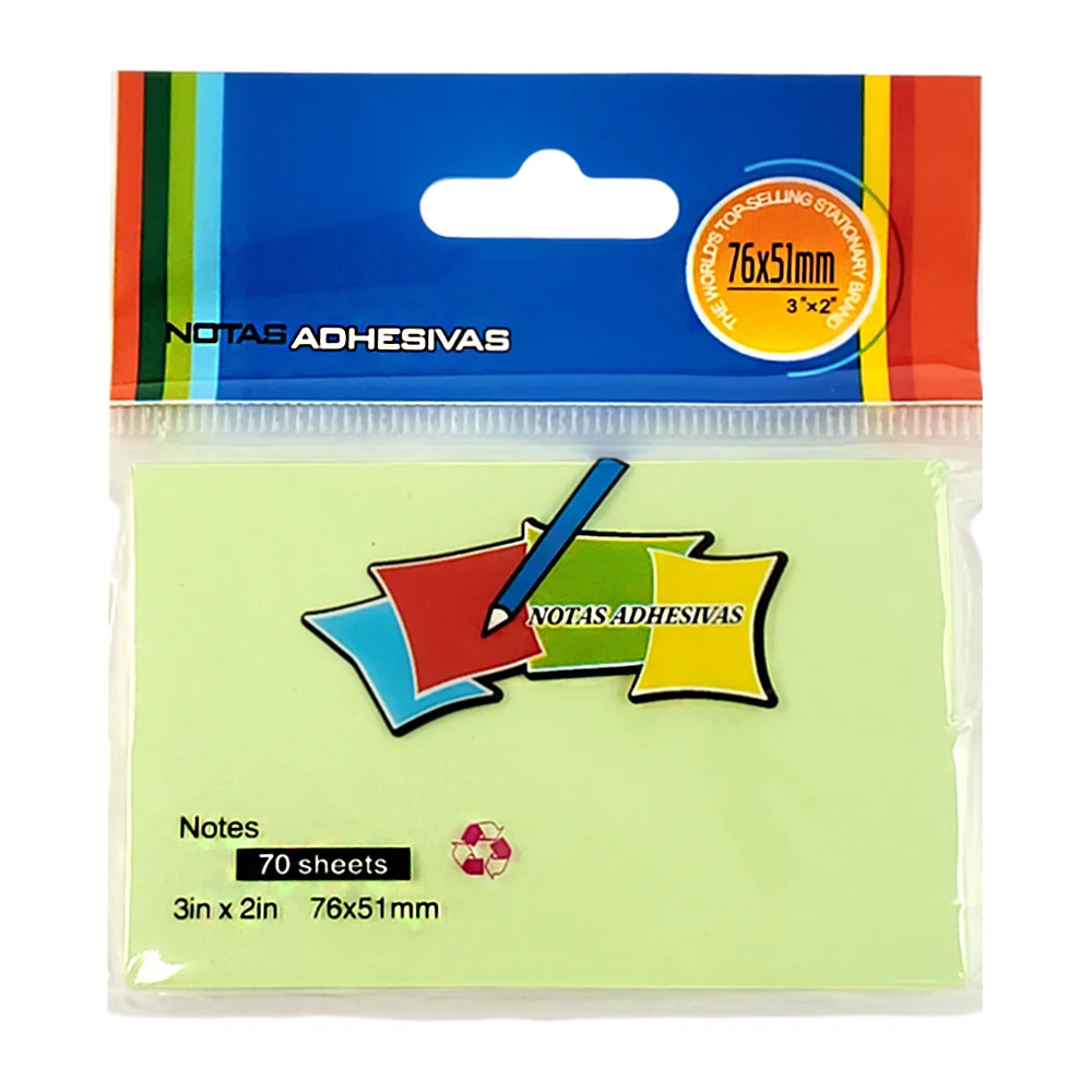 Paquete con 70 notas adhesivas rectangulares, colores pastel, 76x51mm…