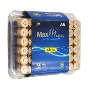 Caja con 48 pilas / baterías max battery doble aa ultra alcalinas