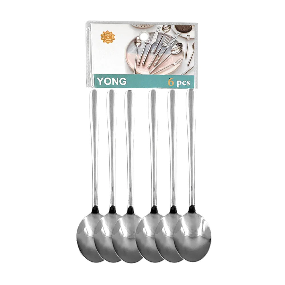 Paquete con 6 cucharas cafeteras metalicas lisas en color plata, 12.5…
