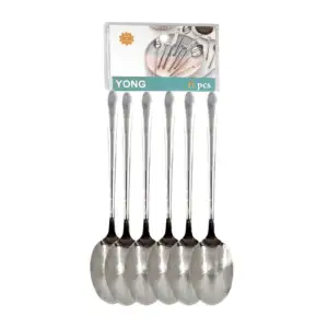 Paquete con 6 cucharas soperas lisas metálicas en color plata, 20 cm …