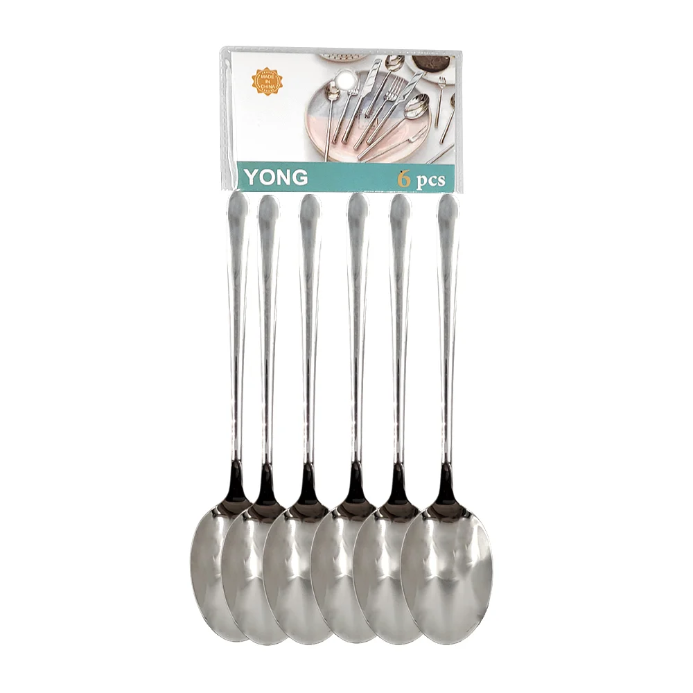 Paquete con 6 cucharas soperas lisas metálicas en color plata, 20 cm …
