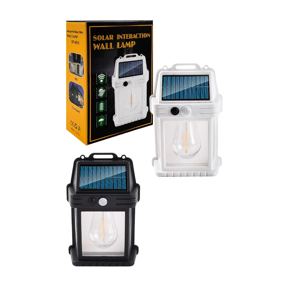 Lámpara solar de pared con foco bombilla y sensor de movimiento, vari…