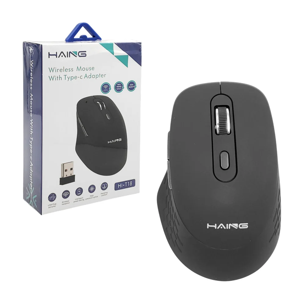 Mouse inalámbrico con receptor bluetooth haing de 2.4ghz y botones pr…