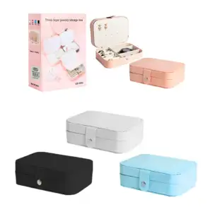 Joyero rectangular 11x16x5cm con 10 espacios, organizador de aretes y…