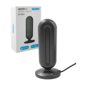 Antena digital it blue para tv con diseño ovalado + base magnética