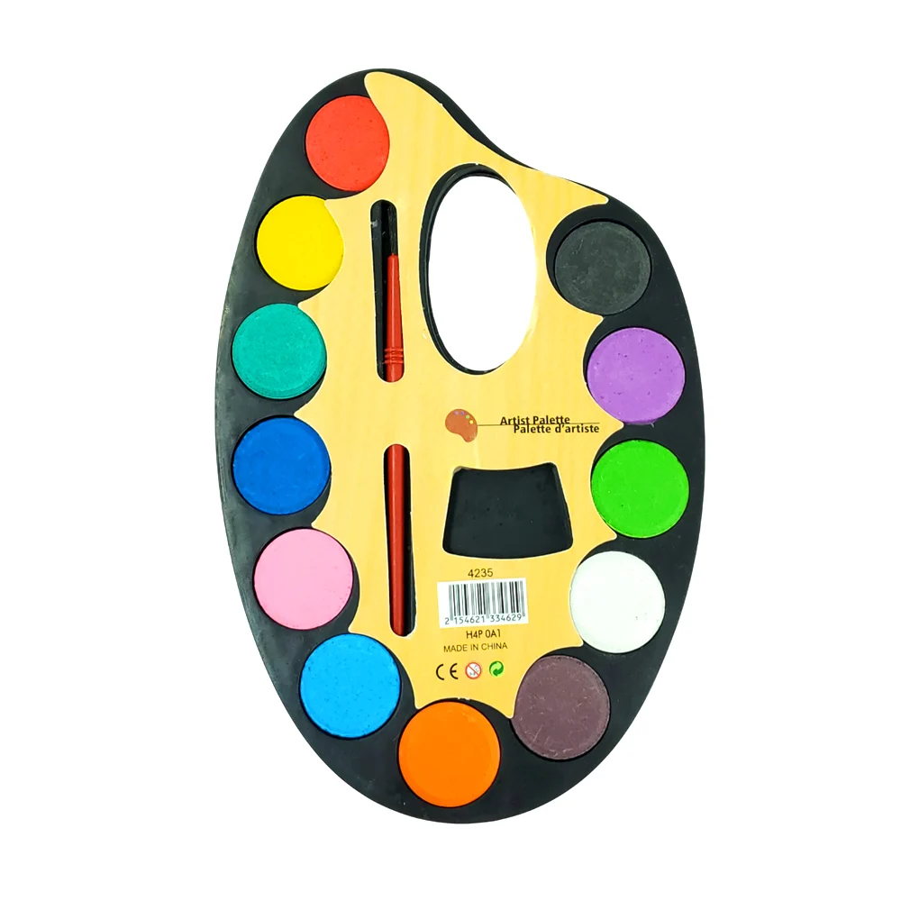 Paleta de acuarelas artist palette con 12 colores y pincel / 4235