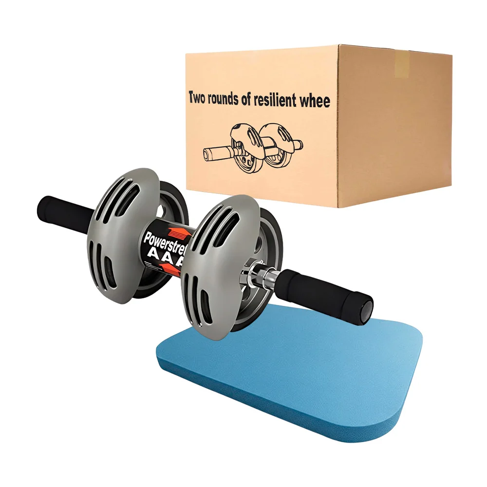 Rueda doble para ejercicio abdominal con protección + tapete