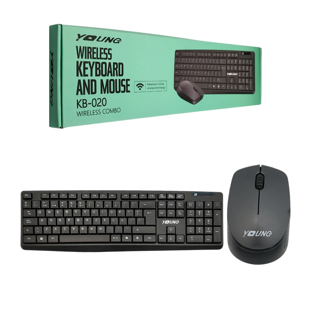 Combo teclado y mouse inalámbrico Young con alcance de 10 metros