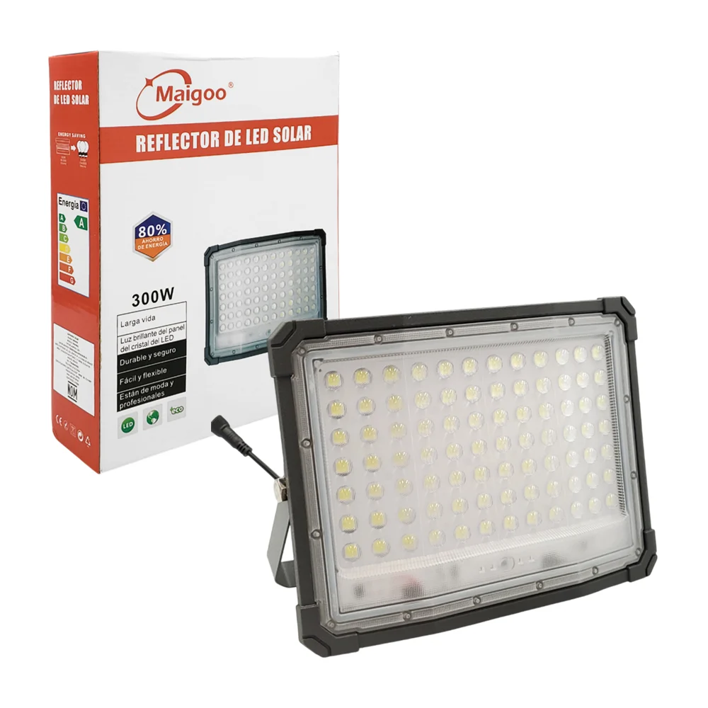 Lámpara reflector con panel solar de 300w, ángulo 360 grados, uso rud…