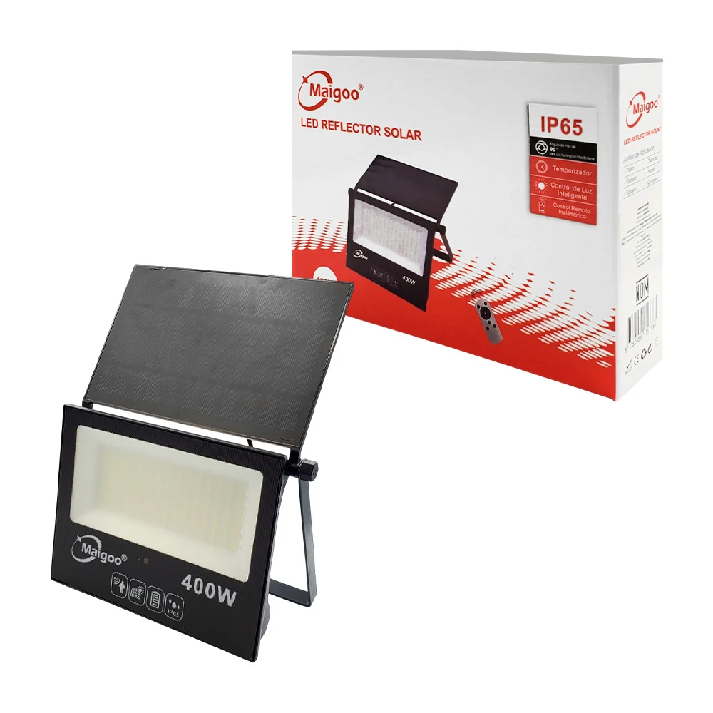 Lámpara reflector con panel solar de uso rudo, 400w, ip65 + control r…