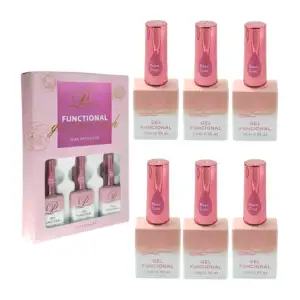 Set pandora con 6 geles multifuncionales base coat de 15ml cada uno