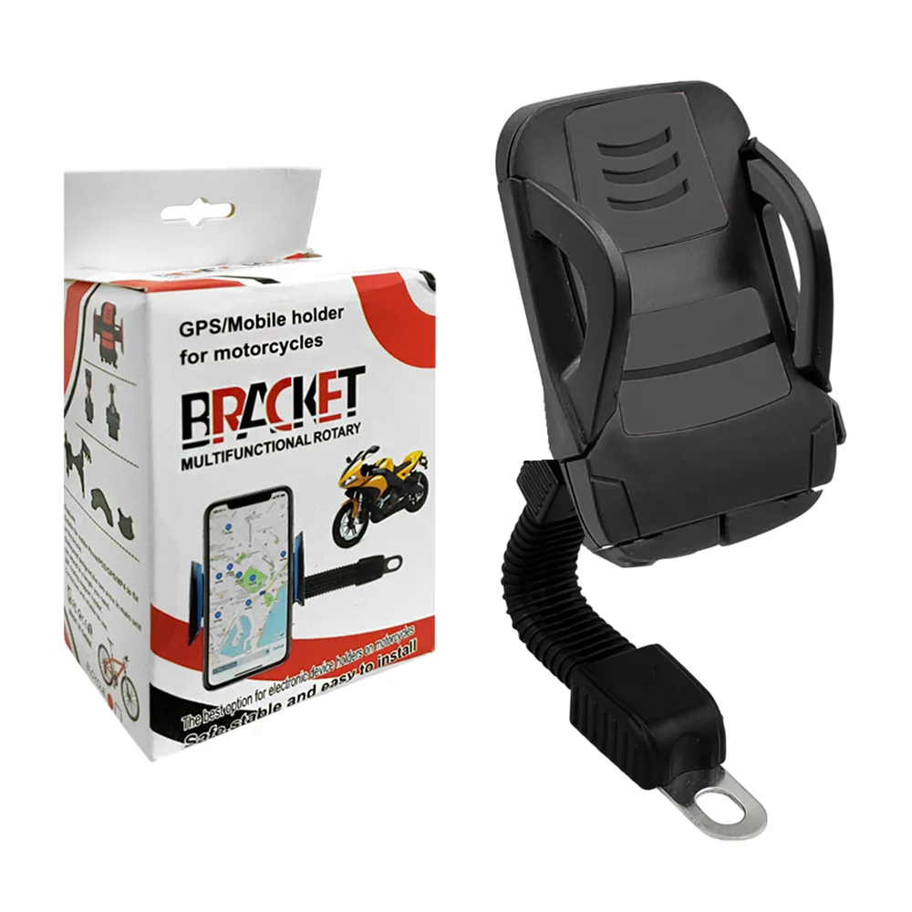 Soporte bracket de celular multifuncional para moto con rotación 360°