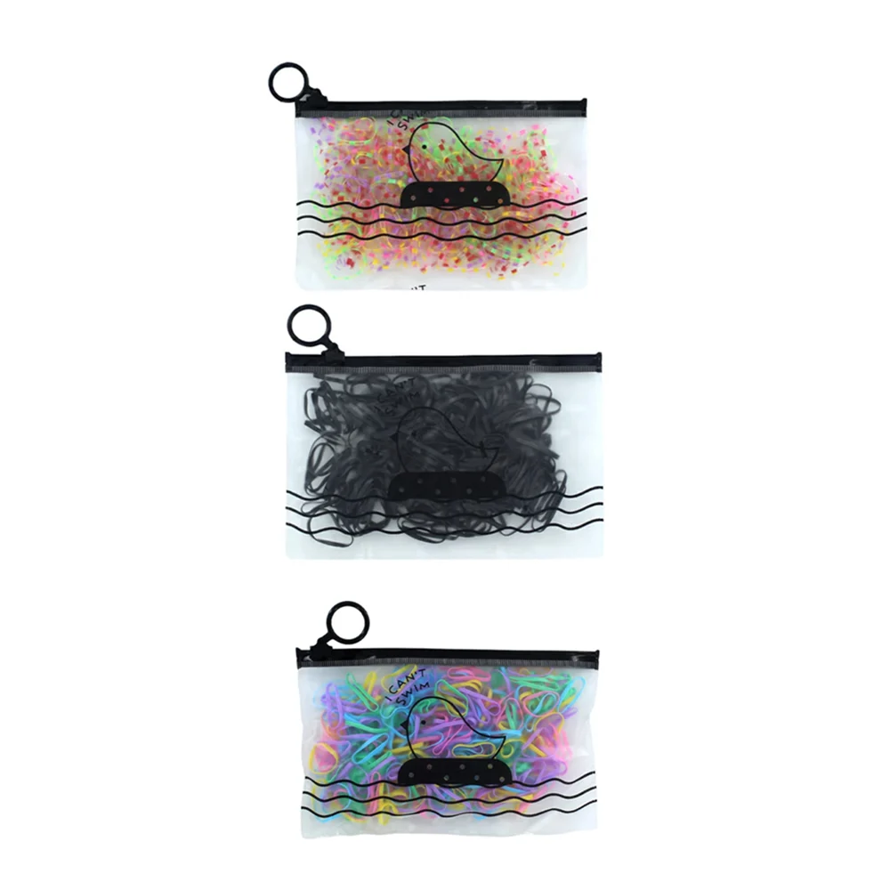 Bolsa con 100 ligas elásticas para el cabello, variedad de colores / …