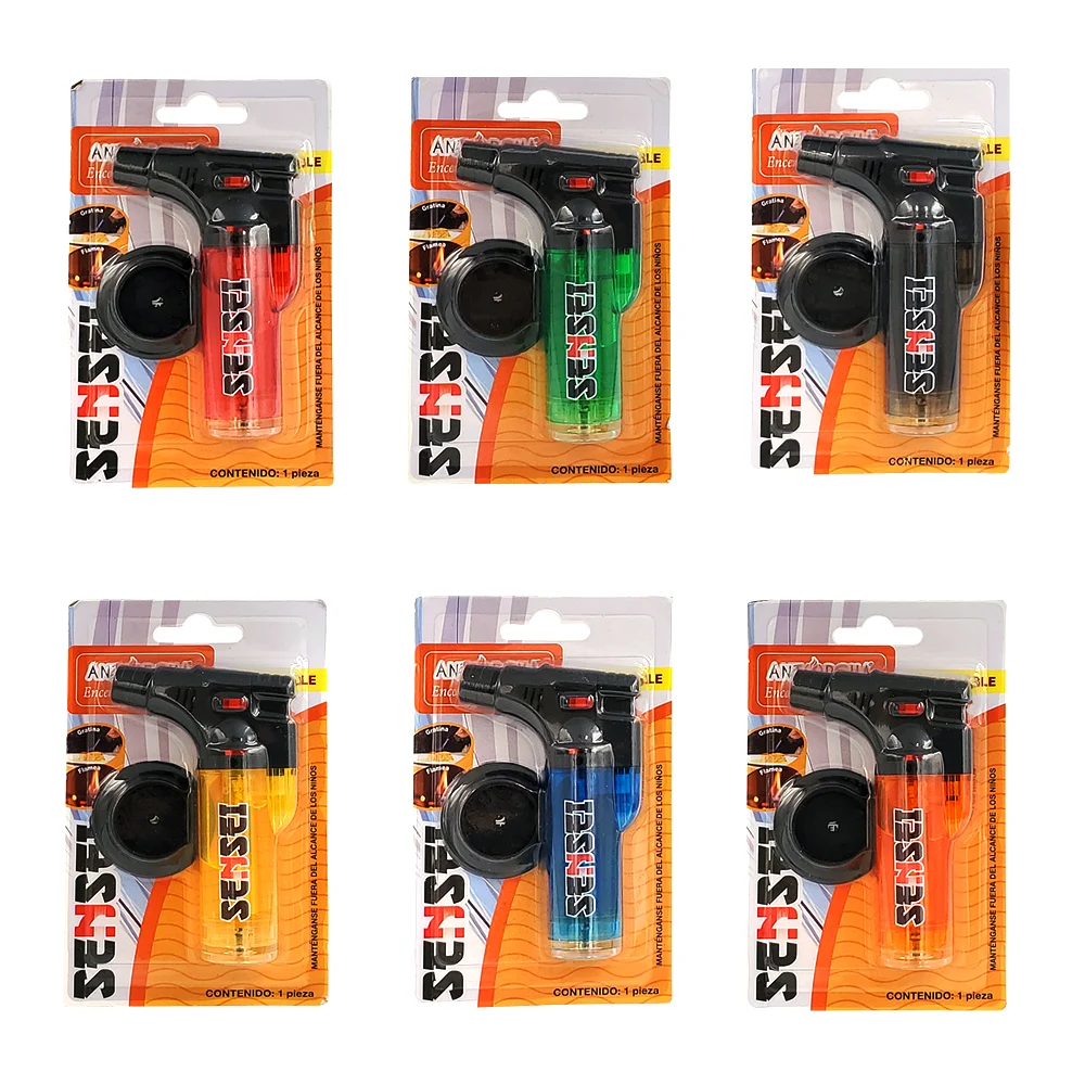Blíster con encendedor tipo soplete sensei recargable con regulador y…